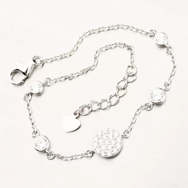 Strieborný náramok so zirkónmi PKL-4008