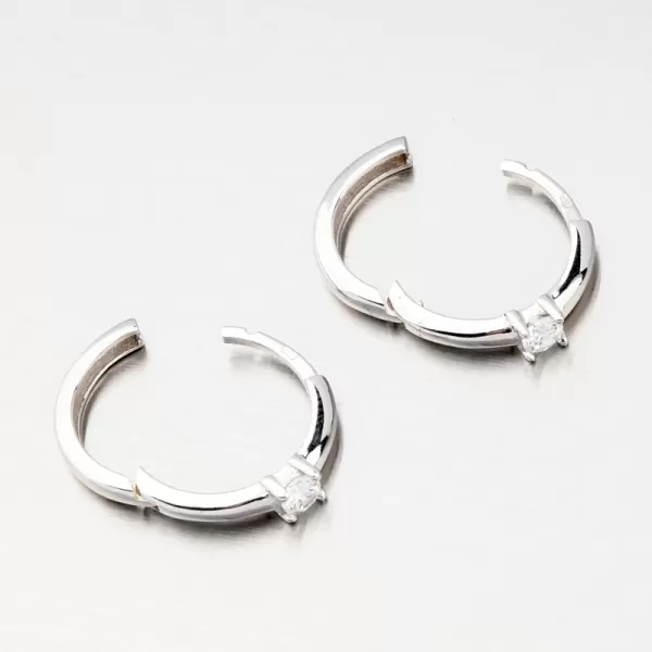 Dámske náušnice žlté zlato 585 kruhov so zirkónom 12R-724