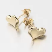 Dámske náušnice žlté zlato 585 srdce 143P-122301