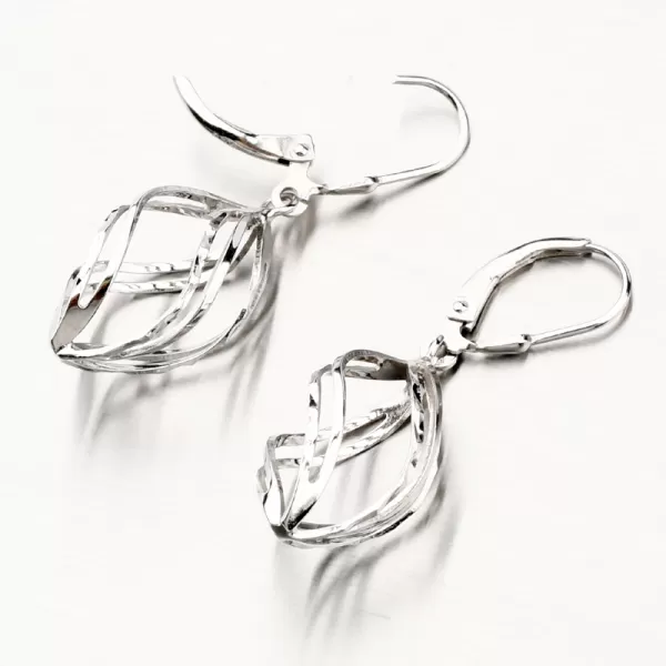 Čalúnené strieborné náušnice PKL-2139