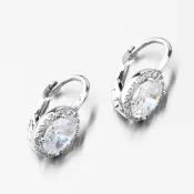 Dámske náušnice biele zlato 585 zirkón 148P-122186