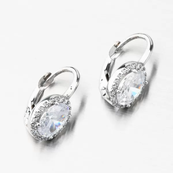 Dámske náušnice biele zlato 585 zirkón 148P-122186