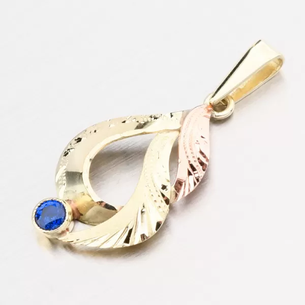 Zlatý prívesok so zafírom 53p-081TM