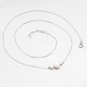 Náhrdelník z bieleho zlata s perlami 15R-051