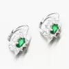 Strieborné náušnice so smaragdom a so zirkónmi PKL-2175
