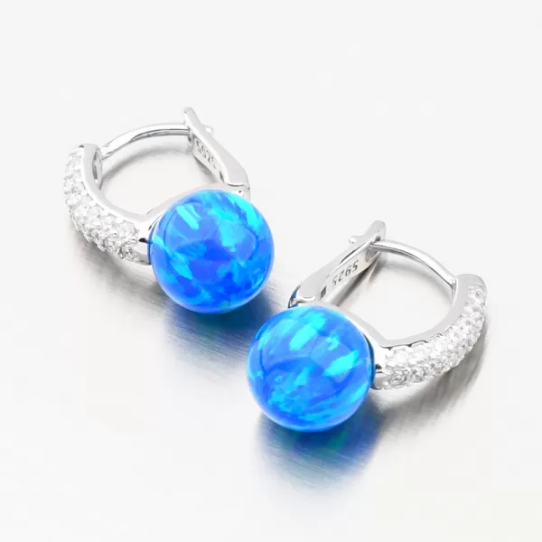 Strieborné náušnice s ružovým opálom a so zirkónmi PKL-2166