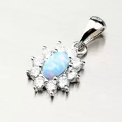 Strieborný prívesok so svetlo modrým opálom PKL-3120