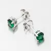 Strieborné náušnice kôstky so zeleným zirkónom UPST-121680
