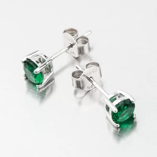 Strieborné náušnice kôstky so zeleným zirkónom UPST-121680