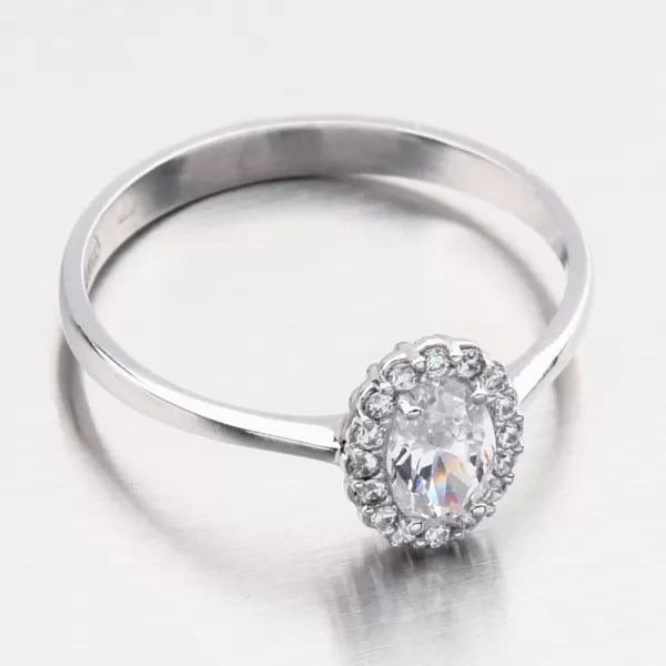 Prsteň bieleho zlata so zirkónmi 11R-352