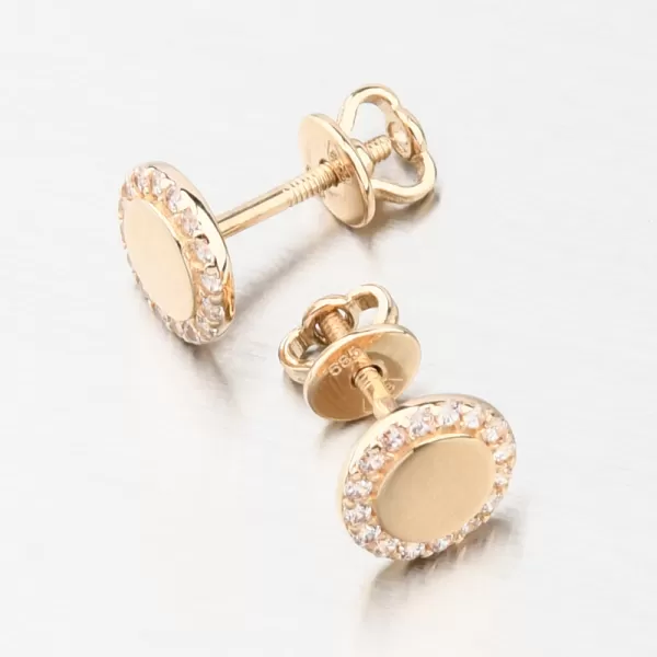 Napichovacie náušnice so zirkónmi - zlato 585 GCA12-011