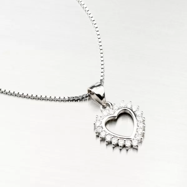 Strieborné srdce so zirkónmi PKL-3125