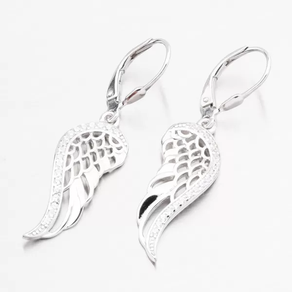 Čalúnky strieborné náušnice anjelské krídla PKL-2280