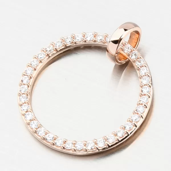 Prívesok Pink Gold Circle DZF3775-CV-ZIR