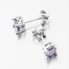 Strieborné náušnice kôstky s fialovým zirkónom UPST-121770