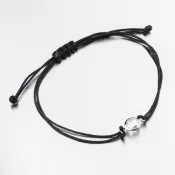 Šnúrkový náramok so zlatým príveskom LT14-015-B-BIL