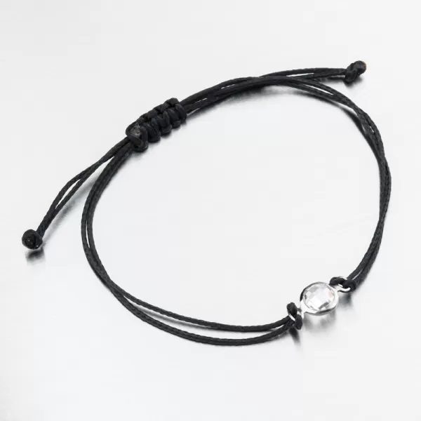 Šnúrkový náramok so zlatým príveskom LT14-015-B-BIL