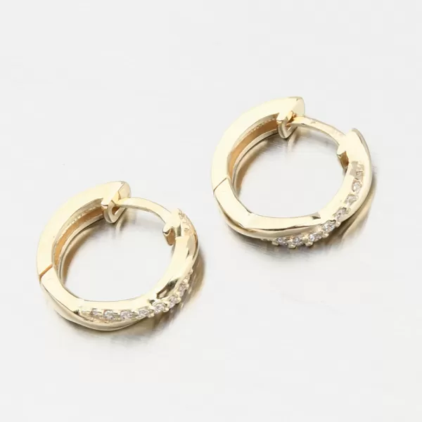 Zlaté náušnice Kruhy so zirkónmi DZF4104-ZL-ZIR