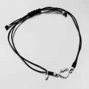 Strieborný náramok so srdiečkami BST-14558