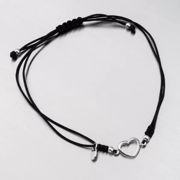 Strieborný náramok so srdiečkami BST-14558