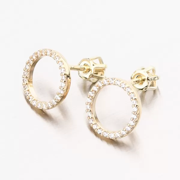 Zlaté náušnice Kruh so zirkónmi DZF4331-ZL-ZIR