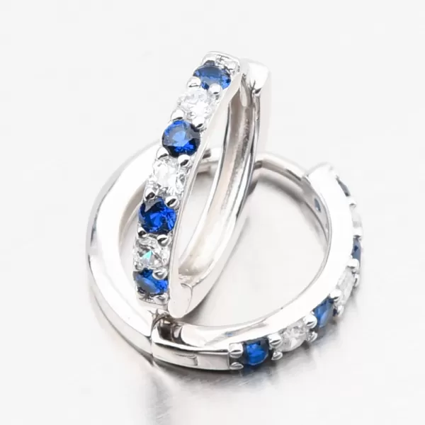Strieborné kruhy s modrými zirkónmi PKL-2270