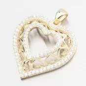 Pozlátené strieborné srdce so zirkónmi PKL-3168