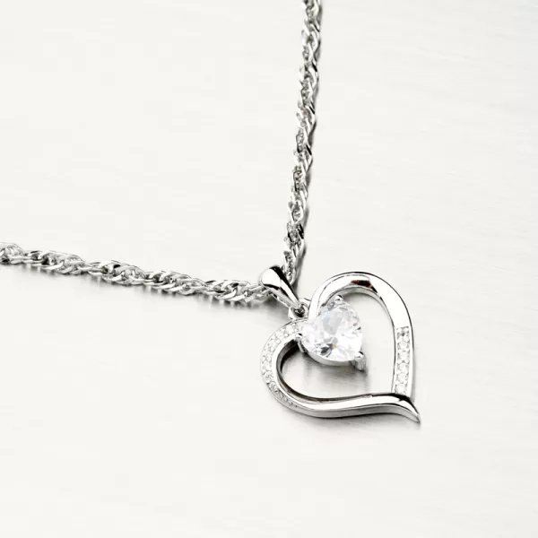 Strieborné srdce so zirkónmi PKL-3129