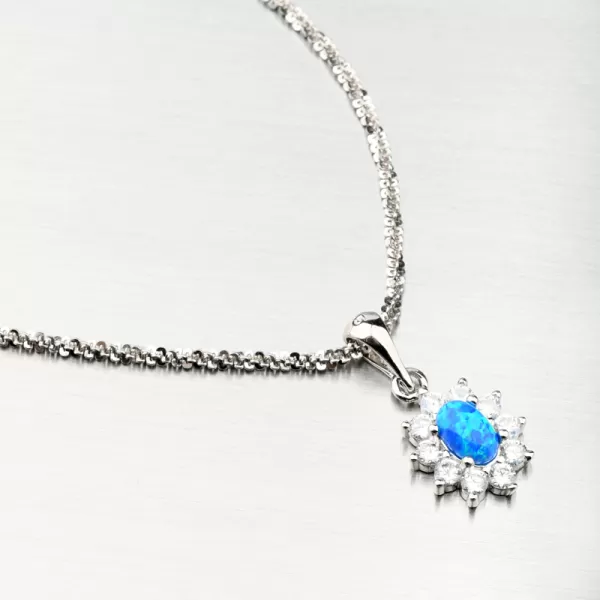 Strieborný prívesok s modrým opálom PKL-3121