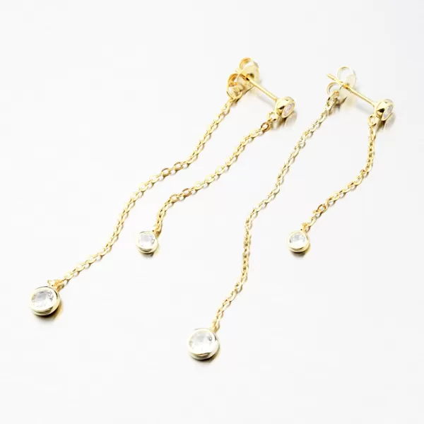 Pozlátené strieborné náušnice so zirkónmi UPST-122852