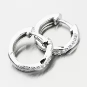 Náušnice Biele zlaté kruhy so zirkónmi DZF4104-B-ZIR