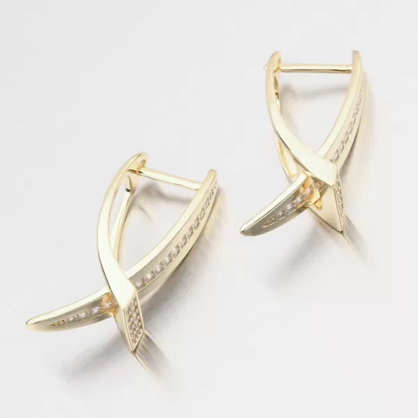 Zlákané strieborné náušnice so zirkónmi PKL-2273