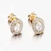 Dámske náušnice žlté zlato 585 zirkón 52GZ-8049ZL-ZIR-SR