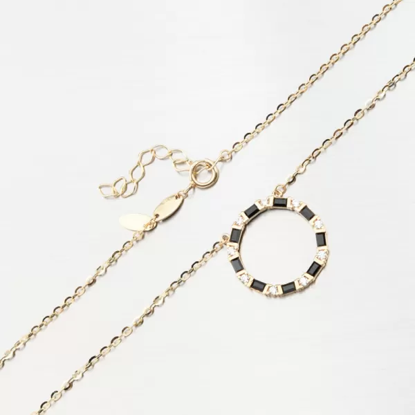 Zlatý náhrdelník so zirkónmi 144P-151705-Black