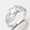 Prsteň z bieleho zlata so zirkónmi 186P-110465