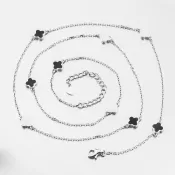 Strieborný náhrdelník so štvorlístkami PKL-5019