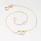 Zlatý náramok so srdiečkami GCA14-013