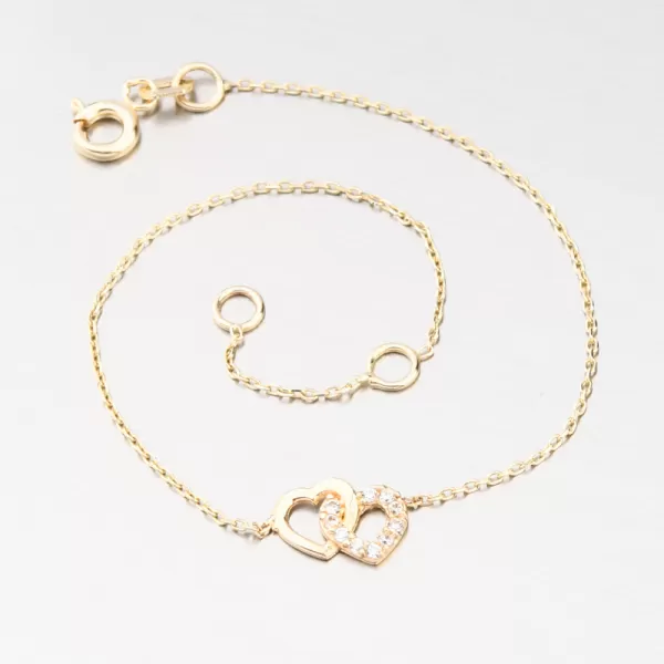 Zlatý náramok so srdiečkami GCA14-013