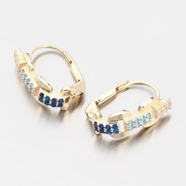 Dámske náušnice žlté zlato 585 so zirkónmi 153P-123157-302