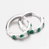 Strieborné kruhy so zelenými zirkónmi PKL-2275