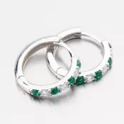 Strieborné kruhy so zelenými zirkónmi PKL-2275