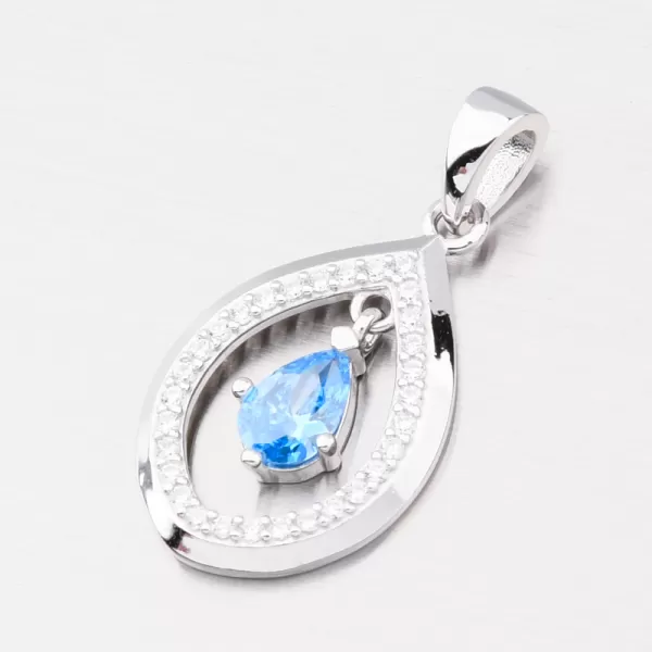 Prívesok so syntetickým aquamarínom PKL-3146