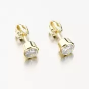 Dámske náušnice žlté zlato 585 so zirkónom 52GZ-3035Z-SR