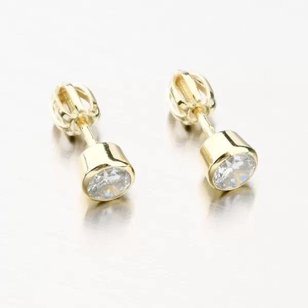 Dámske náušnice žlté zlato 585 so zirkónom 52GZ-3035Z-SR