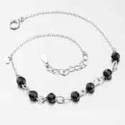 Strieborný náramok s čiernymi zirkónmi PKL-4012