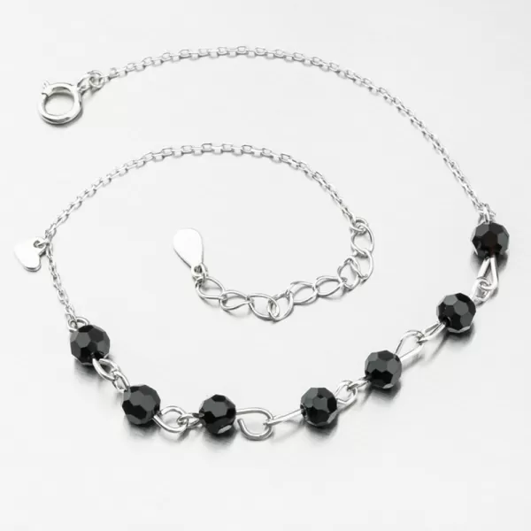 Strieborný náramok s čiernymi zirkónmi PKL-4012