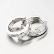 Krúžky so zirkónmi z bieleho zlata DZ1794-B-ZIR