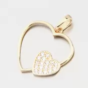 Zlatý prívesok srdiečko so zirkónmi 13R-420