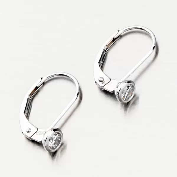 Náušnice z bieleho zlata so zirkónom 52DZ-8007B-KL-ZIR