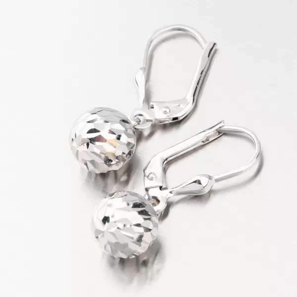 Visiace náušnice z bieleho zlata guličky GCA12-007